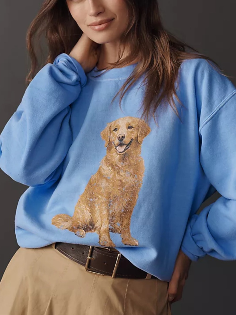 NWOT Maeve Anthropologie Oversized Golden Retriever Graphic Sweatshirt